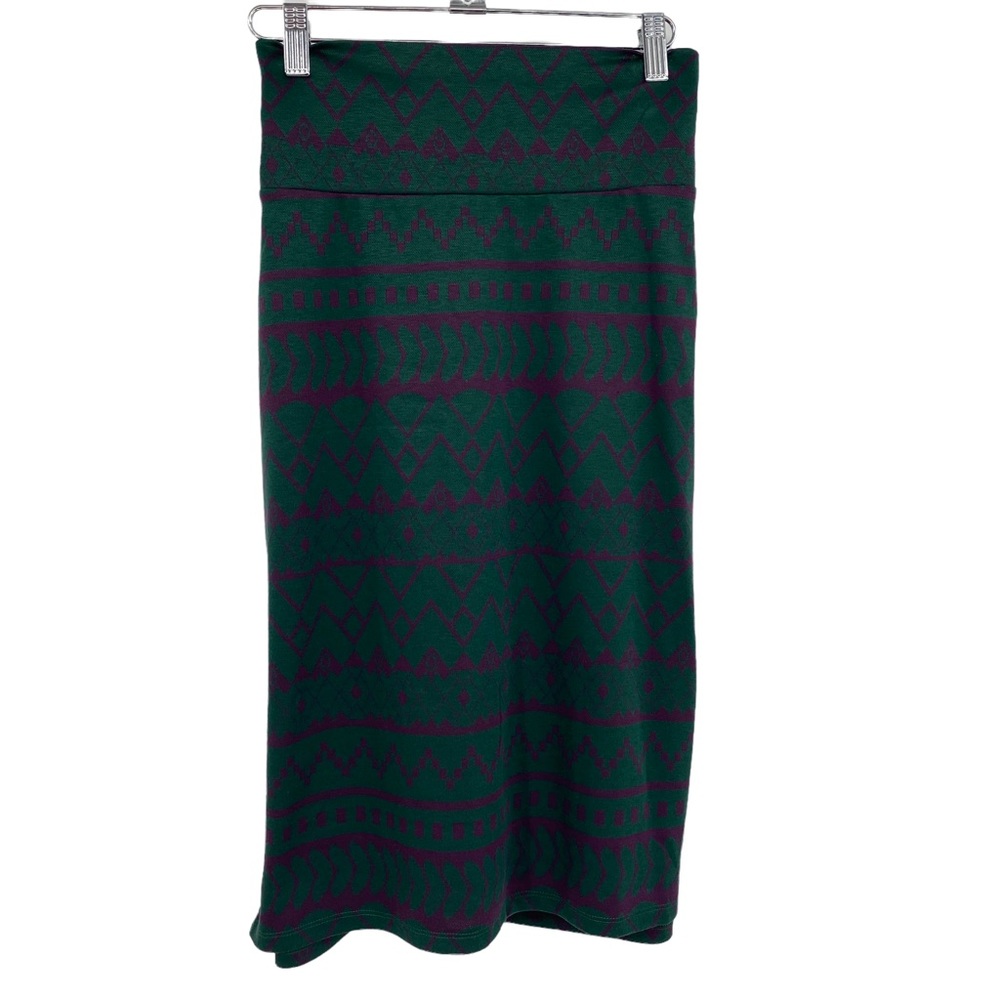 Lularoe Jacquard Purple Green Pencil Skirt 2XL NWT